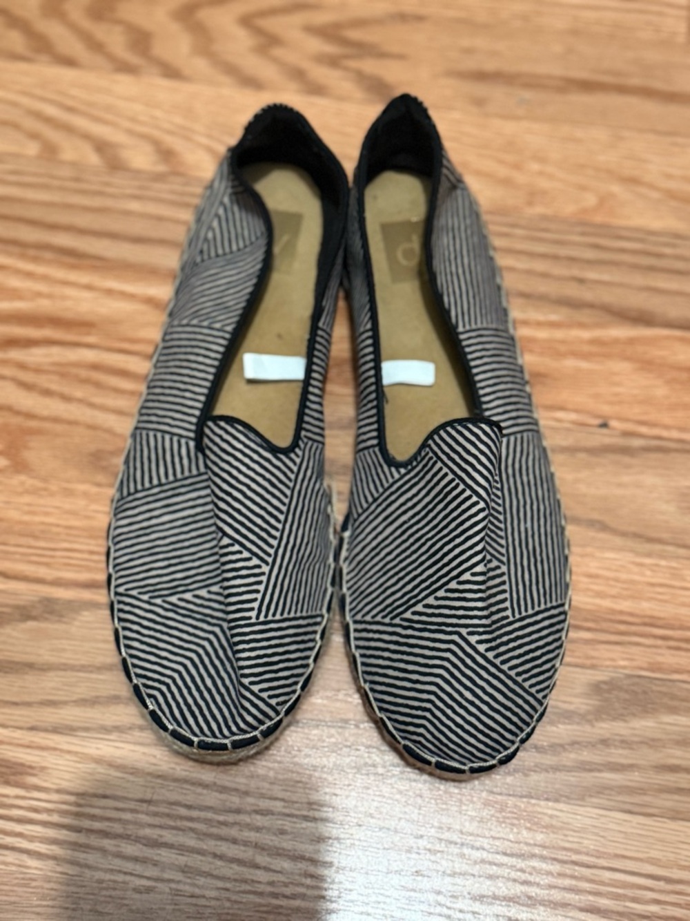 Dolce Vita Black and White Geometric Slip-On Flats
